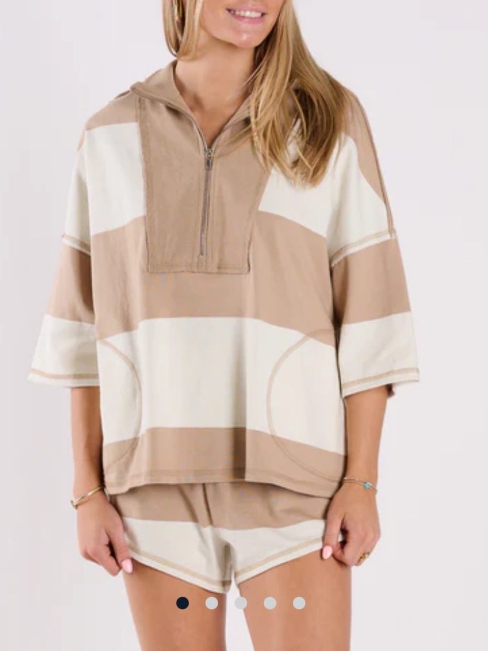 Free People Sandy Stripe Rugby Two-Piece Set